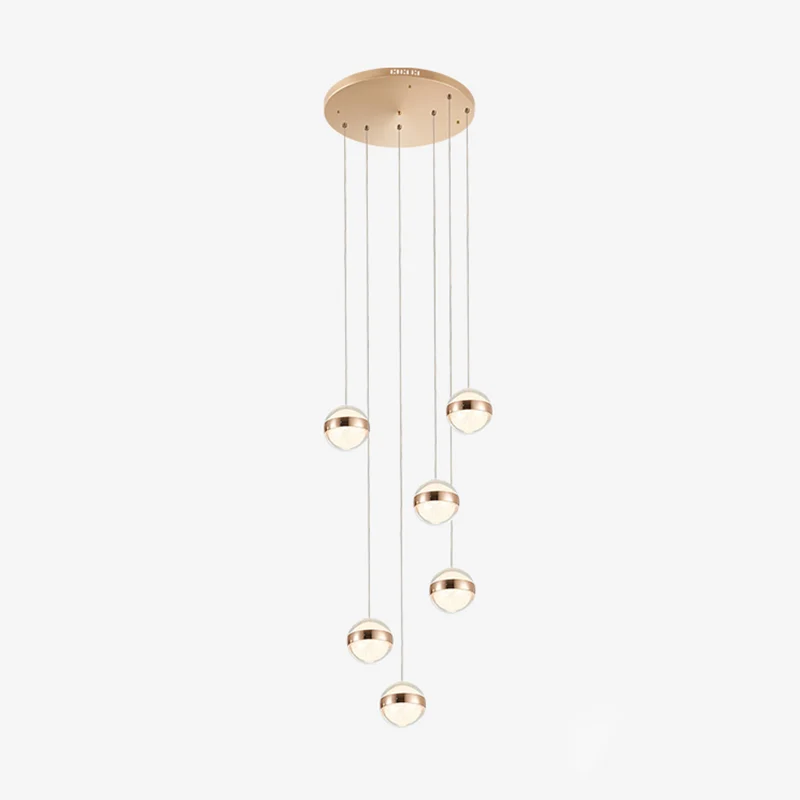 Ball Shade LED Multi-plafondlamp Kristallen trapophangingverlichting goud Clearhalo