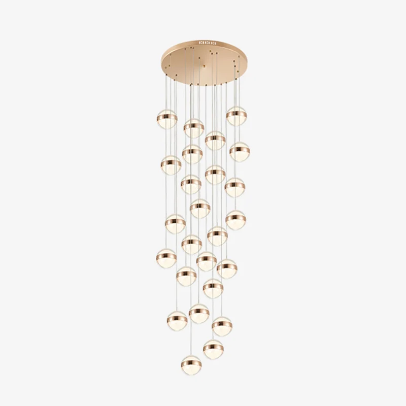 Ball Shade LED Multi-plafondlamp Kristallen trapophangingverlichting goud Clearhalo