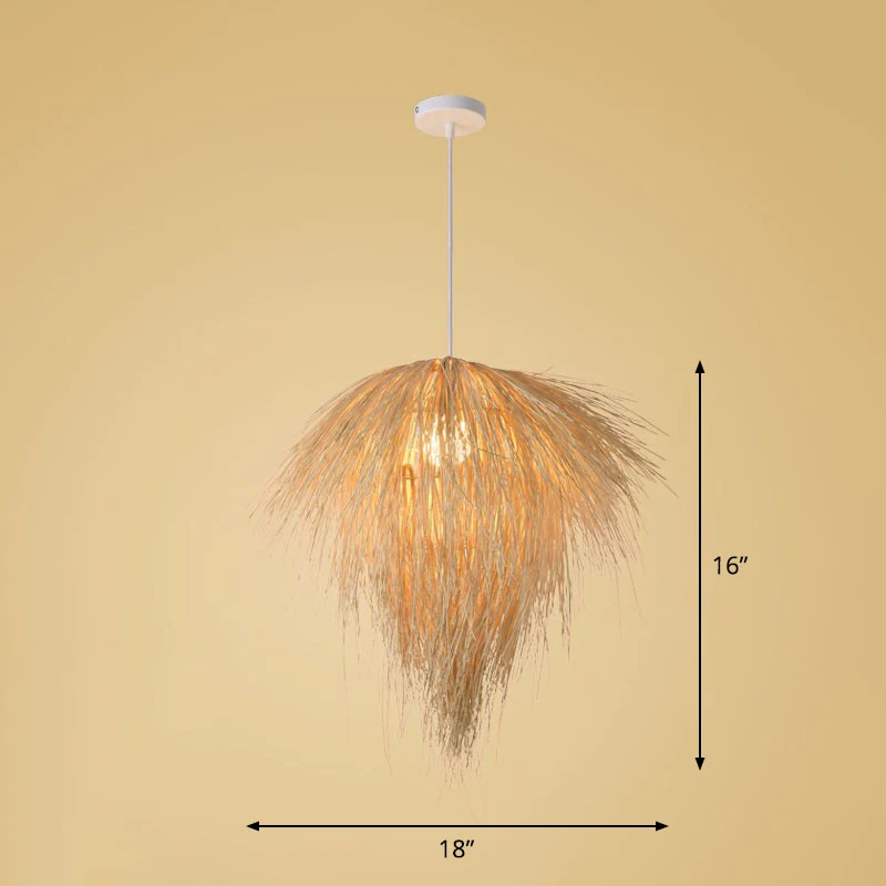 Bamboe handgemaakte hanglamp Eenvoud 1-lichts hanglamp hout Clearhalo