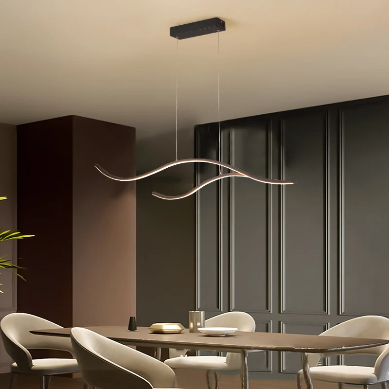 Bare Branch metalen hangende verlichtingsarmatuur Eenvoud LED-eilandlicht voor open keuken Clearhalo