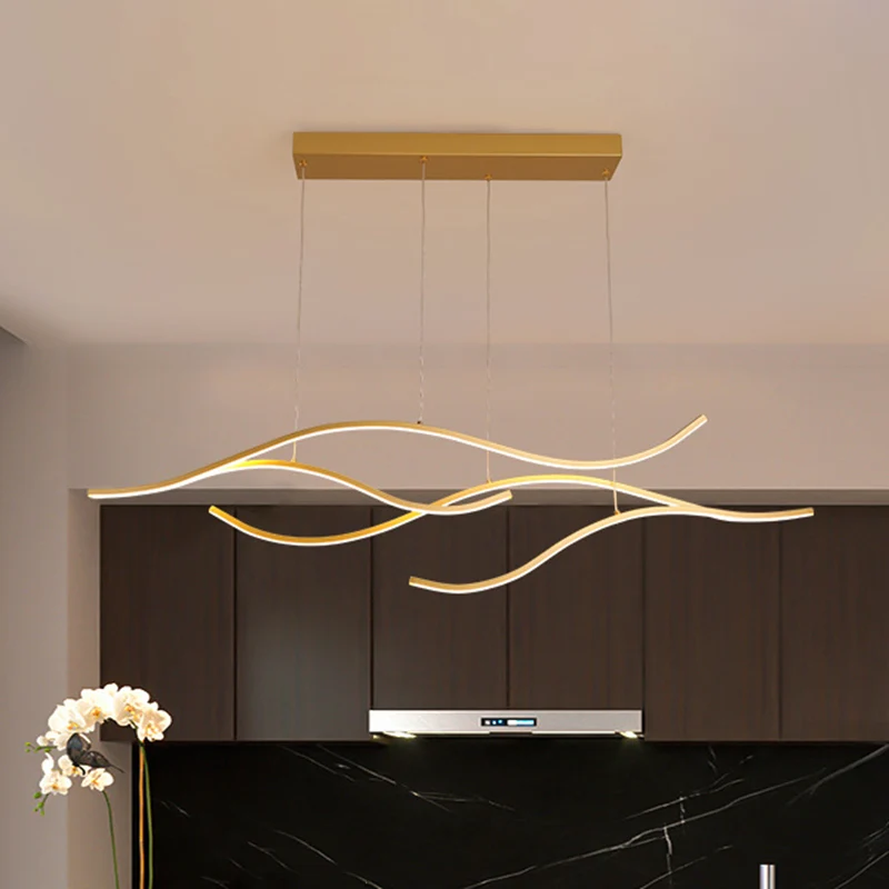 Bare Branch metalen hangende verlichtingsarmatuur Eenvoud LED-eilandlicht voor open keuken Clearhalo