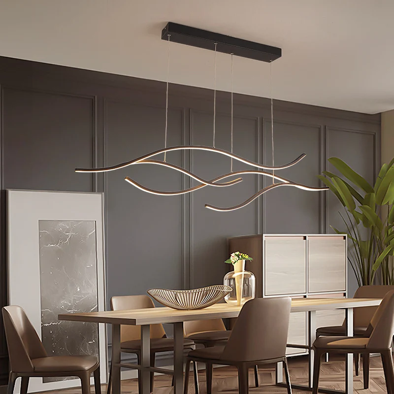 Bare Branch metalen hangende verlichtingsarmatuur Eenvoud LED-eilandlicht voor open keuken Clearhalo