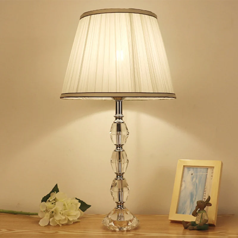 Barrel Crystal Nachtkastje Licht Modern 1 Licht Wit Nachtkastje Verlichting voor Woonkamer Clearhalo