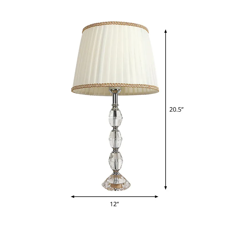 Barrel Crystal Nachtkastje Licht Modern 1 Licht Wit Nachtkastje Verlichting voor Woonkamer Clearhalo