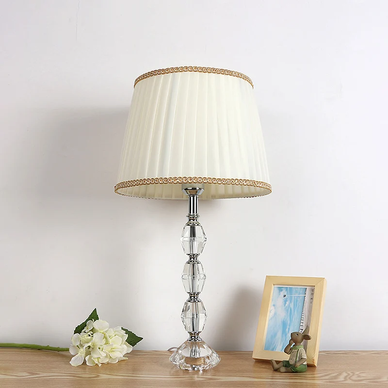 Barrel Crystal Nachtkastje Licht Modern 1 Licht Wit Nachtkastje Verlichting voor Woonkamer Clearhalo