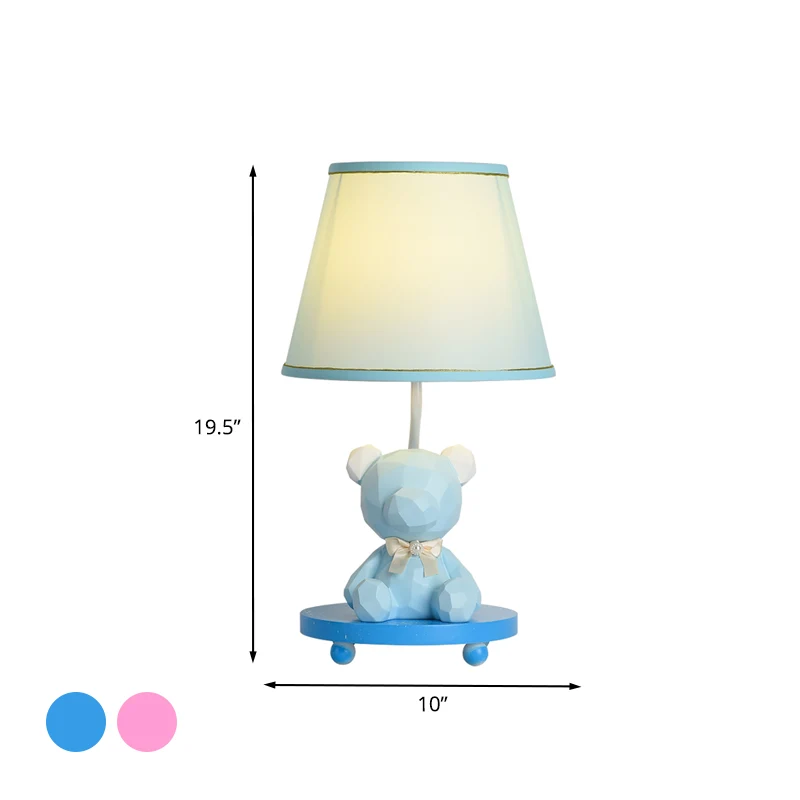 Barrel Shade nachtkastjelamp stof 1 lamp cartoon beer nachtkastje verlichting blauw/roze Clearhalo