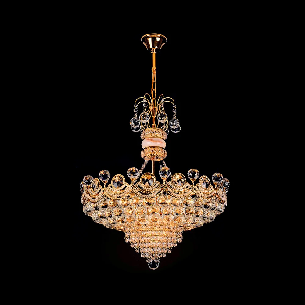 Basket Kroonluchter Licht Eigentijds Kristal Goud LED Hanglamp voor Slaapkamer, 18"/23,5" Breed Clearhalo