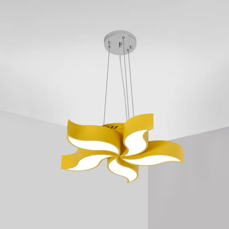 Bauhinia-achtige kroonluchter licht Macaroon acryl LED gele ophanging verlichtingsarmatuur Clearhalo