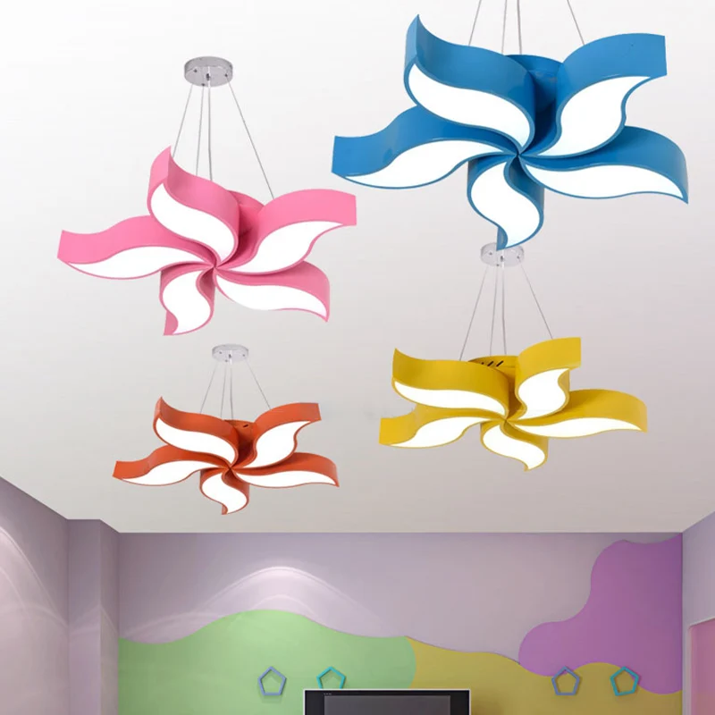 Bauhinia-achtige kroonluchter licht Macaroon acryl LED gele ophanging verlichtingsarmatuur Clearhalo