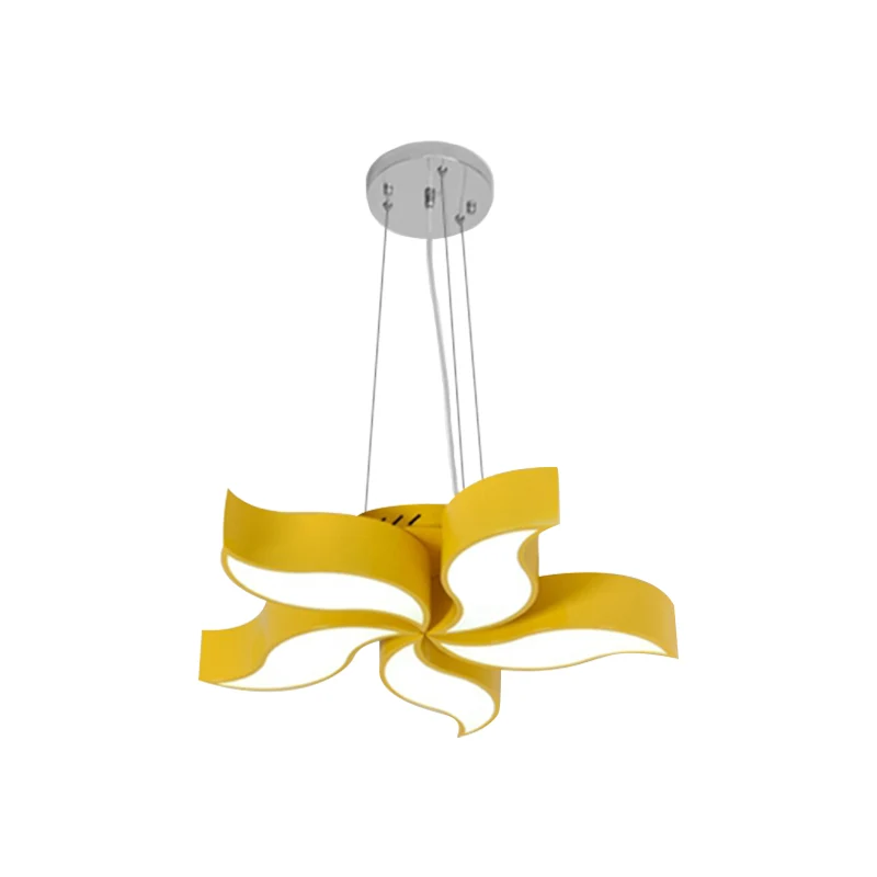 Bauhinia-achtige kroonluchter licht Macaroon acryl LED gele ophanging verlichtingsarmatuur Clearhalo