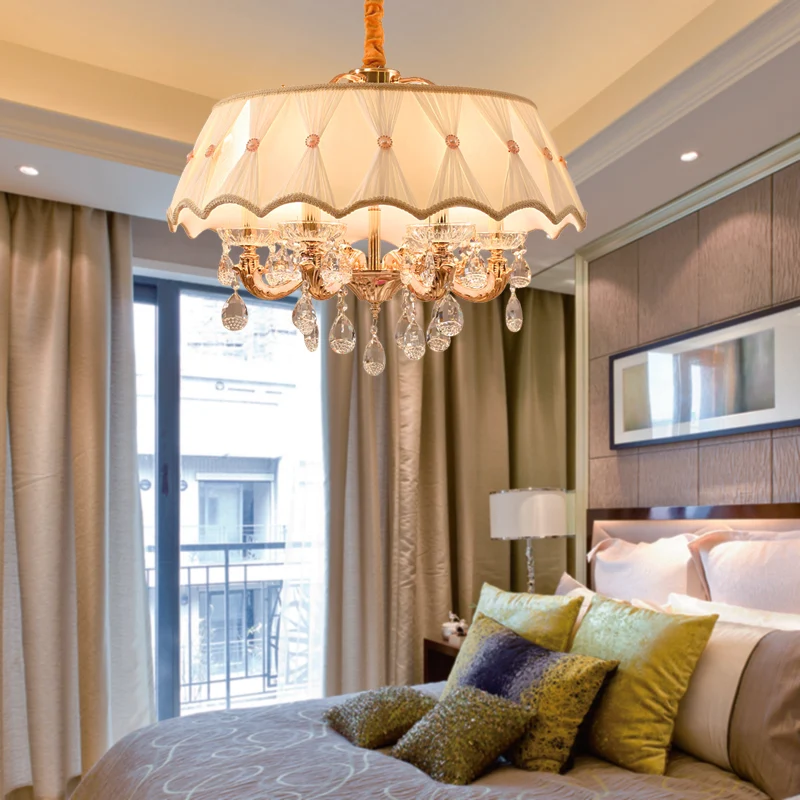 Beige 5-kops kroonluchterlamp modernisme Crystal Drop geschulpte ophangverlichting Clearhalo