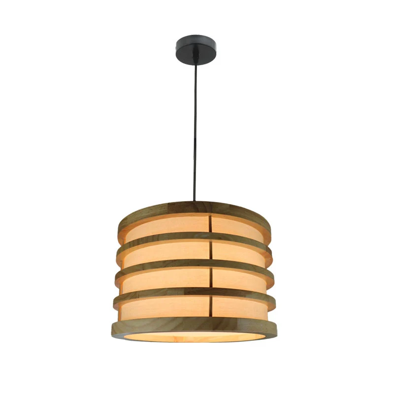 Beige emmervormige plafondhanger, eigentijds 1-lichts houten hangend lichtarmatuur Clearhalo