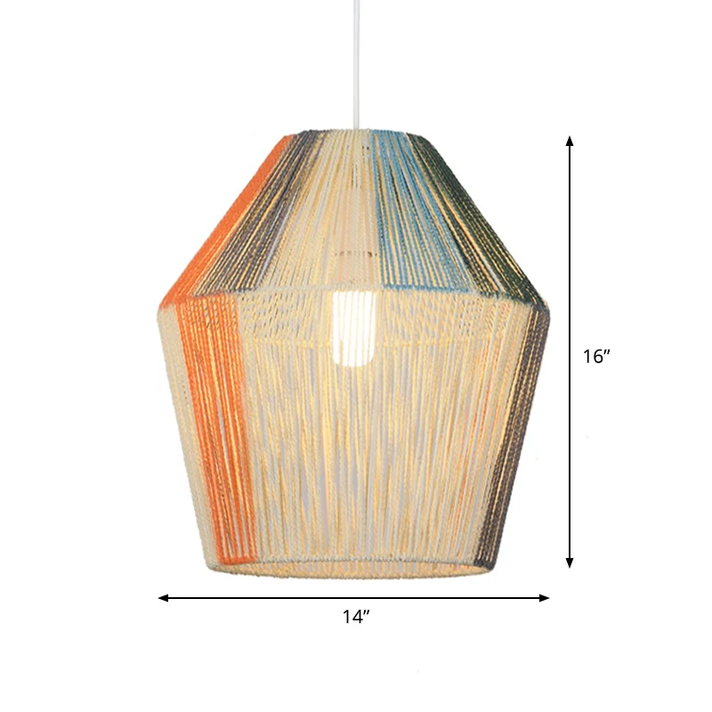 Beige vat hangende verlichting modernistische 1-koppige hangende plafondlamp voor eetkamer Clearhalo