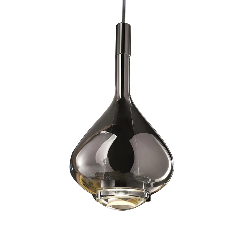Bekerachtige vorm hanglamp modern rosé goud/helder/rook helder glas 1 licht eetkamer hangende lichtset Clearhalo
