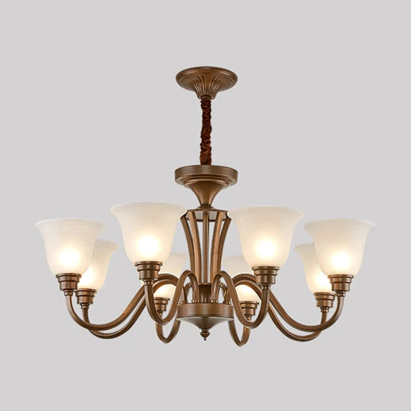 Bell matglazen kroonluchter licht retro-stijl woonkamer hanglamp Clearhalo