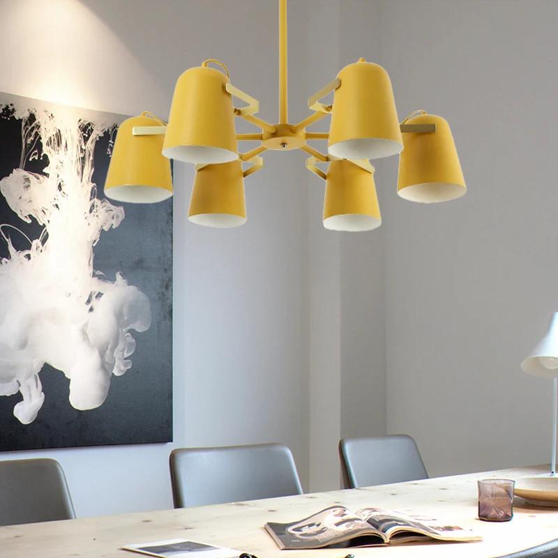 Bell Shade Woonkamer Hangende Verlichting Ijzer Moderne Mode Hangende Kroonluchter Clearhalo