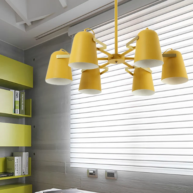 Bell Shade Woonkamer Hangende Verlichting Ijzer Moderne Mode Hangende Kroonluchter Clearhalo
