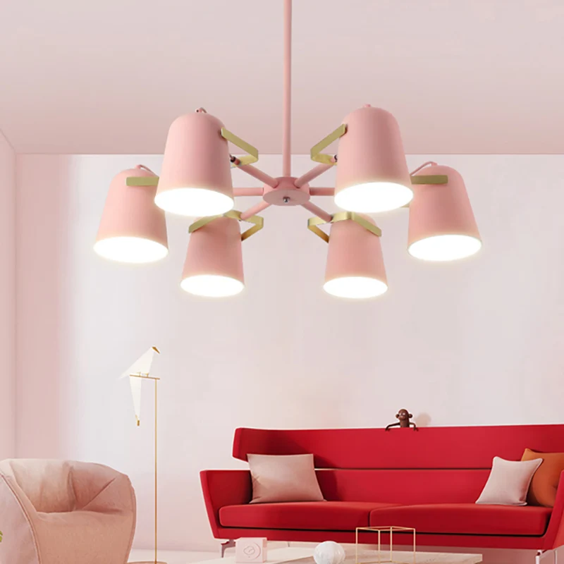 Bell Shade Woonkamer Hangende Verlichting Ijzer Moderne Mode Hangende Kroonluchter Clearhalo