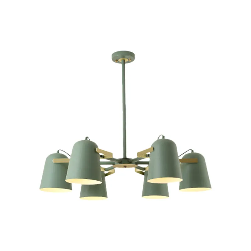Bell Shade Woonkamer Hangende Verlichting Ijzer Moderne Mode Hangende Kroonluchter Clearhalo