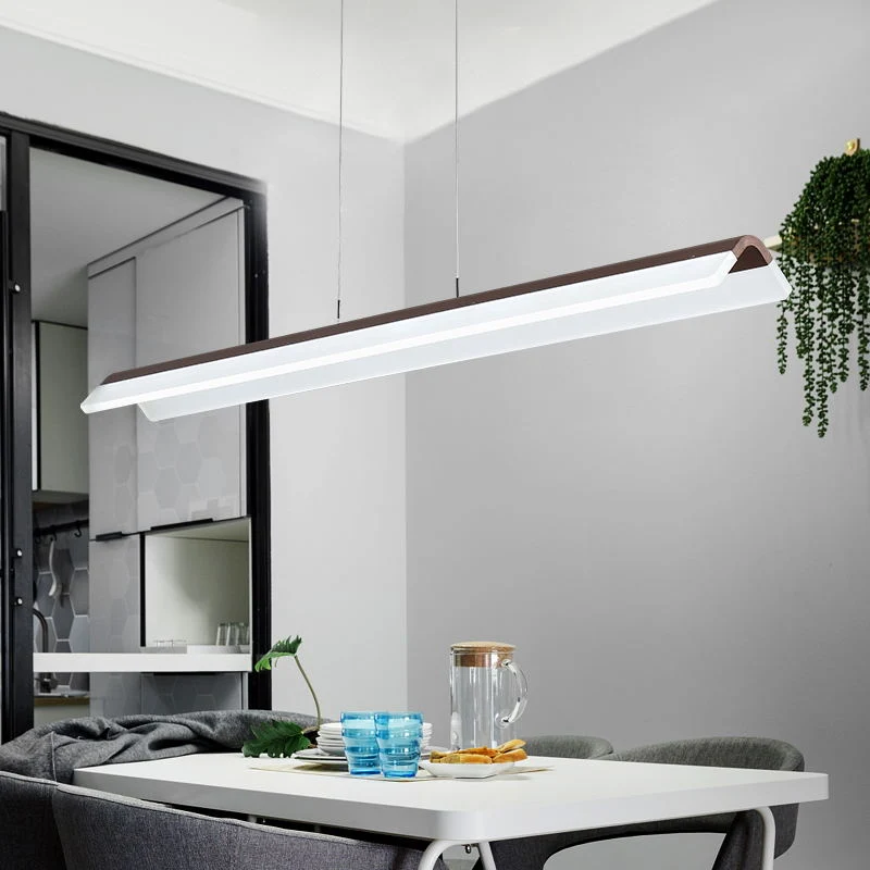 Bend Aluminium hanglamp Armatuur Eenvoud Koffie LED-eilandlamp voor eetkamer Clearhalo