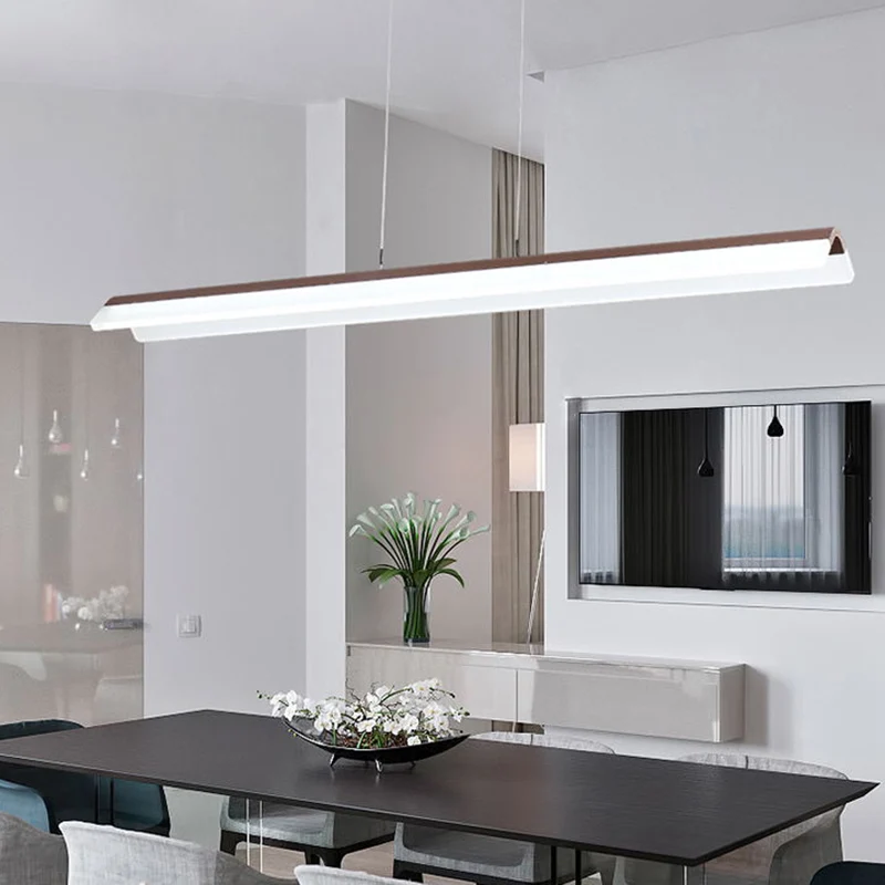 Bend Aluminium hanglamp Armatuur Eenvoud Koffie LED-eilandlamp voor eetkamer Clearhalo