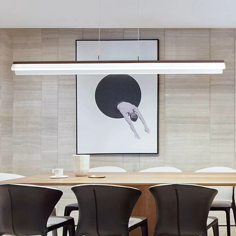 Bend Aluminium hanglamp Armatuur Eenvoud Koffie LED-eilandlamp voor eetkamer Clearhalo
