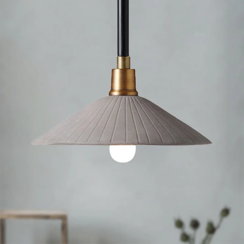 Betonnen conische hanglamp industriële stijl 1-lichts eettafel hanglamp met verstelbaar ophangkoord grijs Clearhalo
