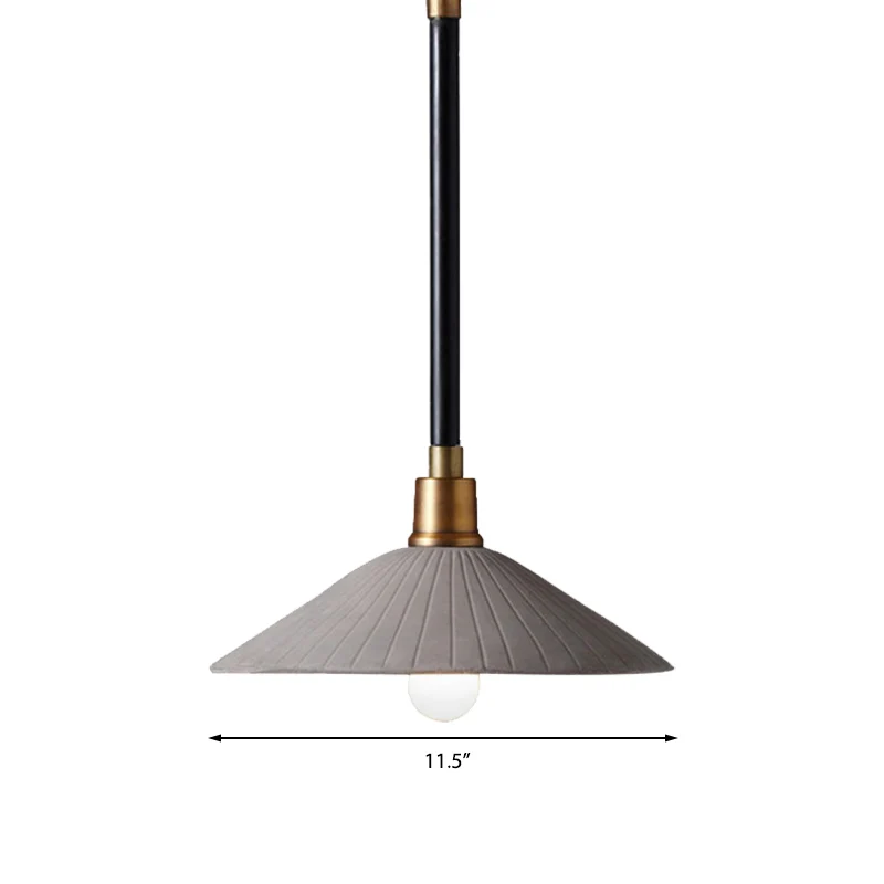 Betonnen conische hanglamp industriële stijl 1-lichts eettafel hanglamp met verstelbaar ophangkoord grijs Clearhalo