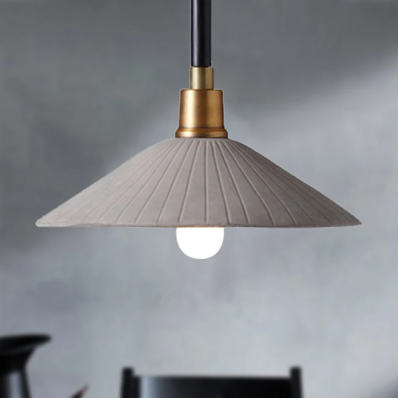 Betonnen conische hanglamp industriële stijl 1-lichts eettafel hanglamp met verstelbaar ophangkoord grijs Clearhalo