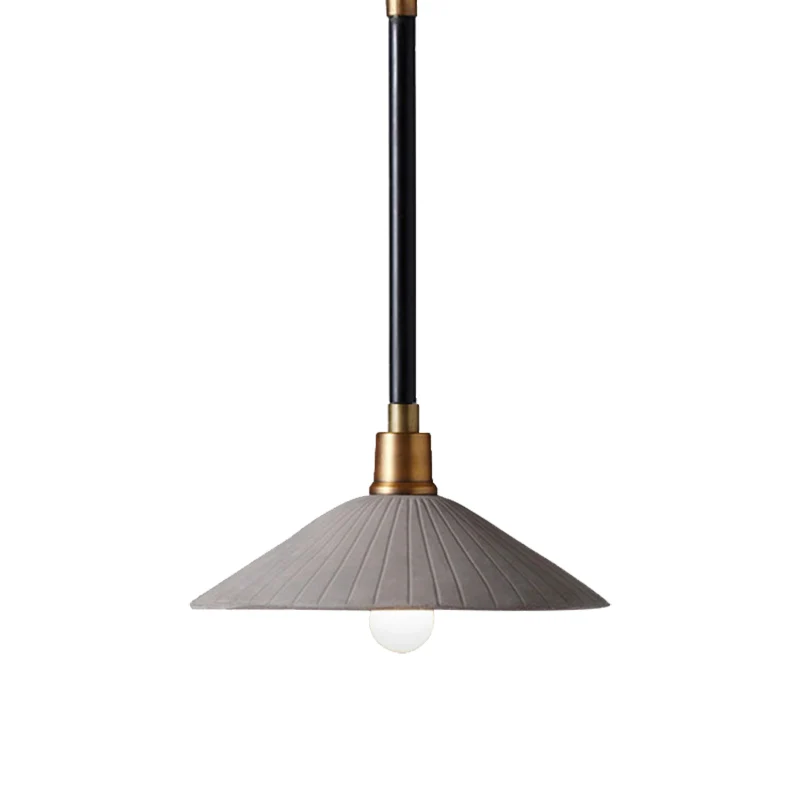 Betonnen conische hanglamp industriële stijl 1-lichts eettafel hanglamp met verstelbaar ophangkoord grijs Clearhalo