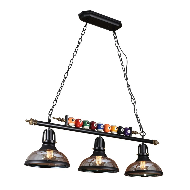 Biljartlamp industriële stijl zwart metalen eilandhanger voor restaurant Clearhalo