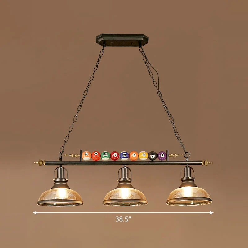 Biljartlamp industriële stijl zwart metalen eilandhanger voor restaurant Clearhalo