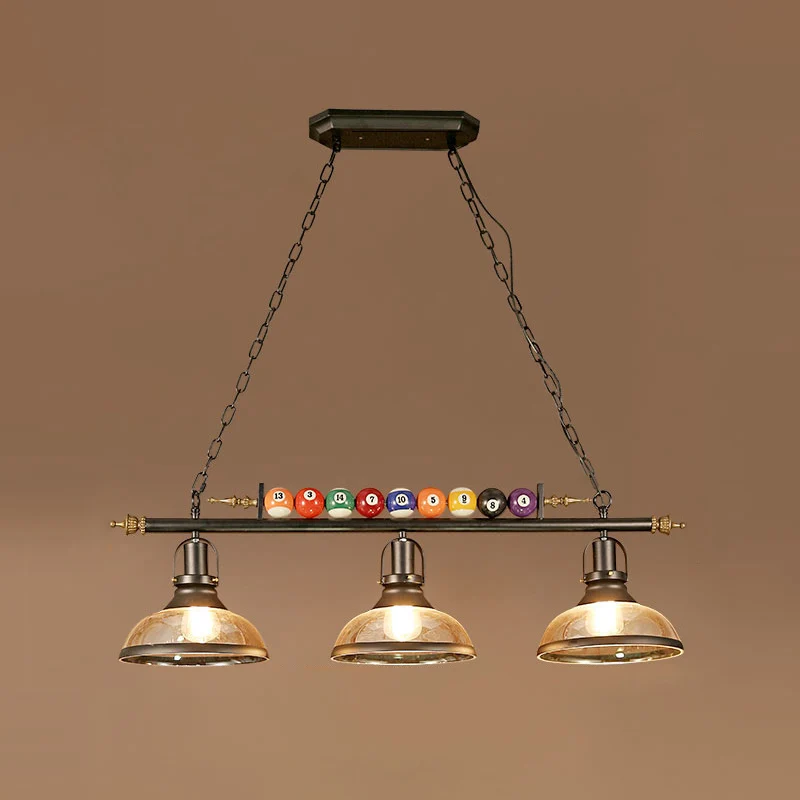 Biljartlamp industriële stijl zwart metalen eilandhanger voor restaurant Clearhalo