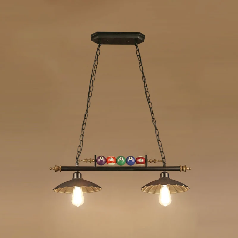 Biljartlamp industriële stijl zwart metalen eilandhanger voor restaurant Clearhalo