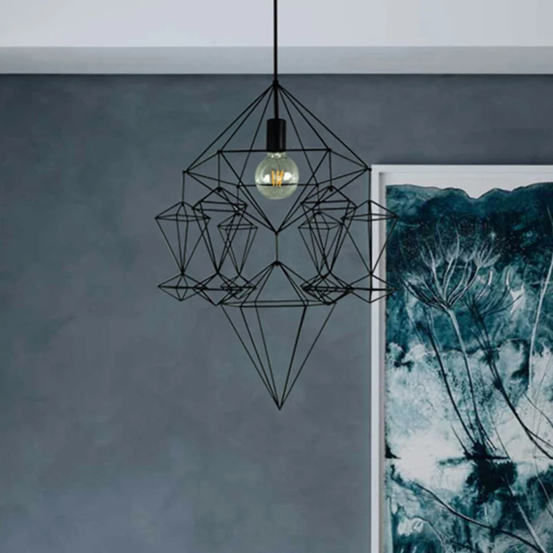 Black Diamond Hanglamp Klassiek Metaal 1 Licht Woonkamer Hangend Plafondlamp Clearhalo