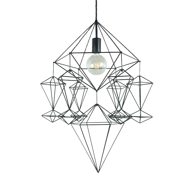 Black Diamond Hanglamp Klassiek Metaal 1 Licht Woonkamer Hangend Plafondlamp Clearhalo