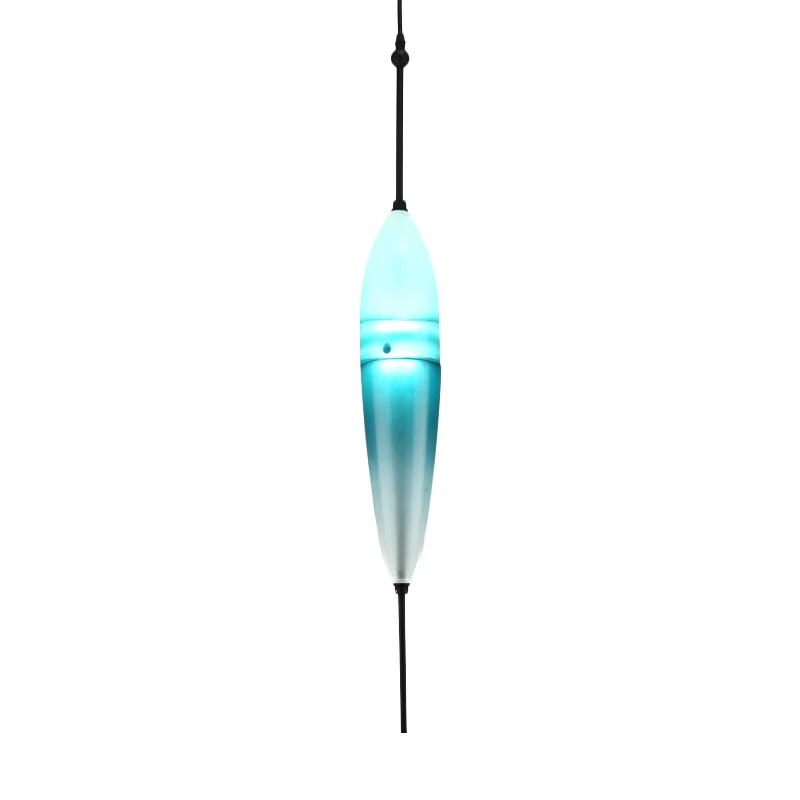 Blauwe druppelvormige/trommel/cilinder hanglamp Moderne 1-lichts glazen hangende plafondlamp wit/warm licht Clearhalo