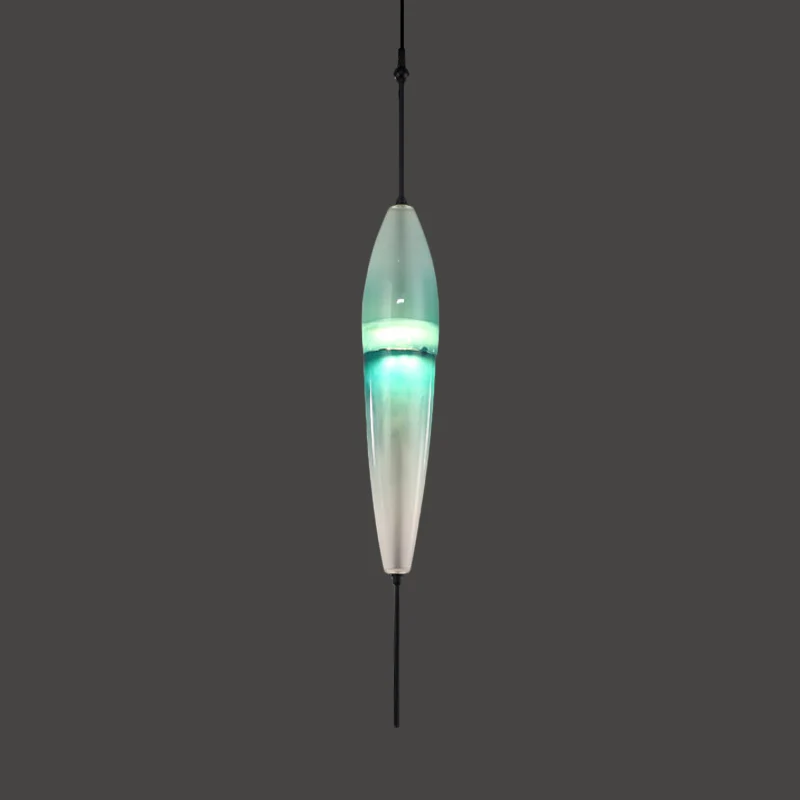 Blauwe druppelvormige/trommel/cilinder hanglamp Moderne 1-lichts glazen hangende plafondlamp wit/warm licht Clearhalo