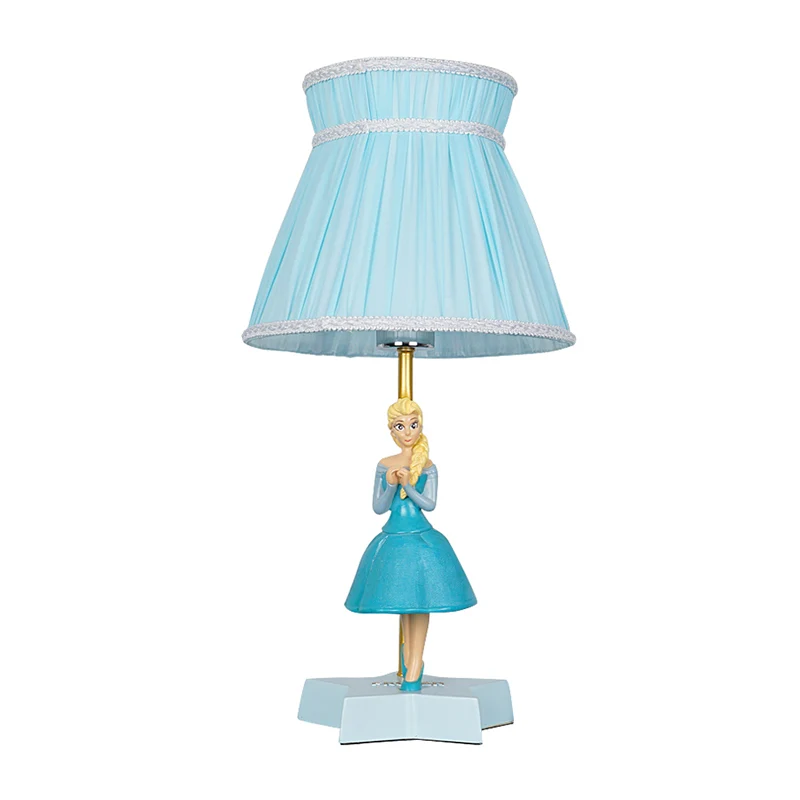 Blauwe Vat Tafellamp Cartoon 1 Lichte Stoffen Leeslamp met Meisjesdecoratie voor Kinderkamer Clearhalo