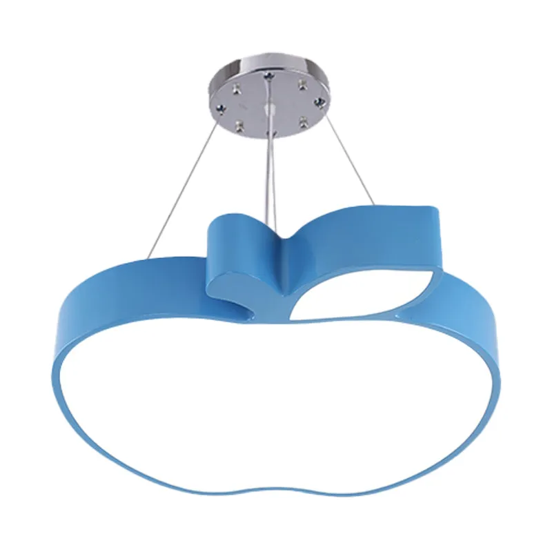 Blauw/Geel/Groen Apple Plafondhanger Eenvoud LED Acryl Kroonluchter Verlichting voor Kinderkamer Clearhalo