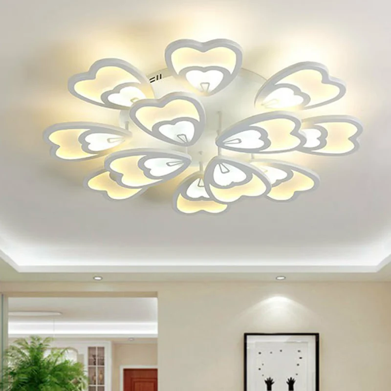 Bloem acryl inbouwlamp eigentijds wit LED semi-inbouw plafondlamp voor woonkamer Clearhalo