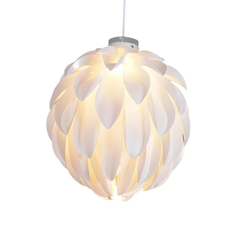 Bloem hanglamp art deco kunststof 1 licht wit plafond hanglamp voor eetkamer, 16"/19,5" breed Clearhalo