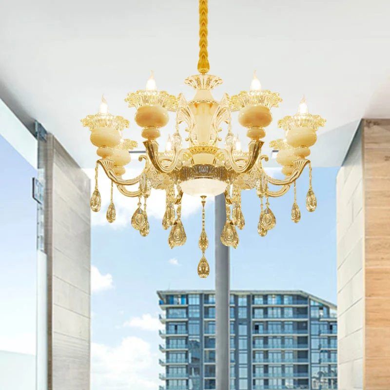 Bloem Woonkamer Kroonluchter Verlichting Kristal 8/10 Lichten Eigentijdse Hanglamp Wit Clearhalo