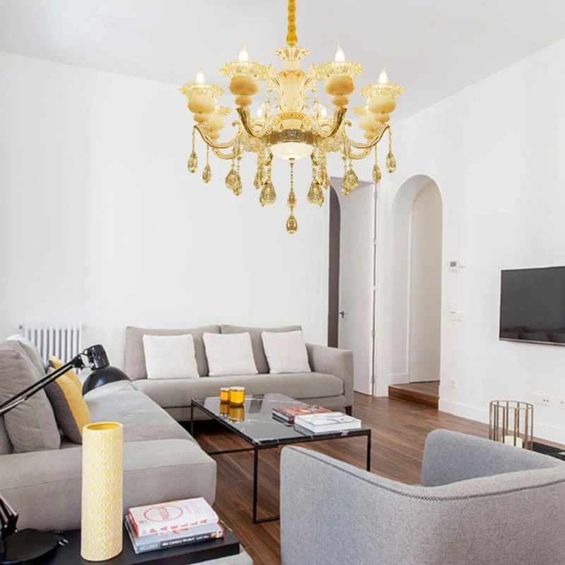 Bloem Woonkamer Kroonluchter Verlichting Kristal 8/10 Lichten Eigentijdse Hanglamp Wit Clearhalo