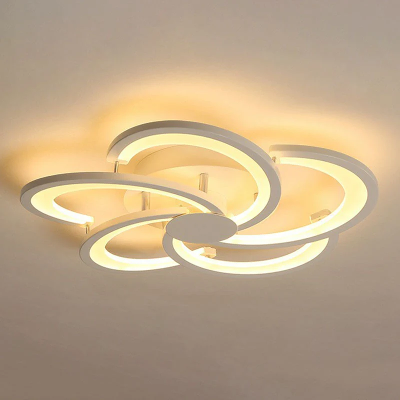 Bloem Woonkamer Verzonken Plafondlamp Acryl Eigentijds LED Semi Inbouw Verlichtingsarmatuur Wit Clearhalo
