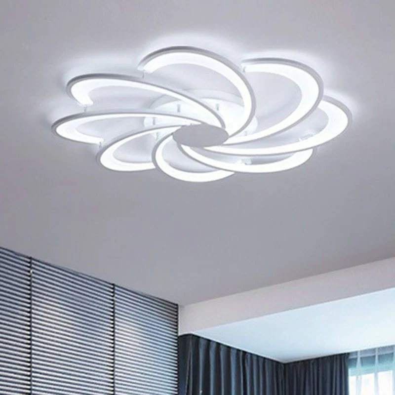 Bloem Woonkamer Verzonken Plafondlamp Acryl Eigentijds LED Semi Inbouw Verlichtingsarmatuur Wit Clearhalo