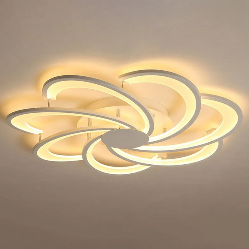 Bloem Woonkamer Verzonken Plafondlamp Acryl Eigentijds LED Semi Inbouw Verlichtingsarmatuur Wit Clearhalo