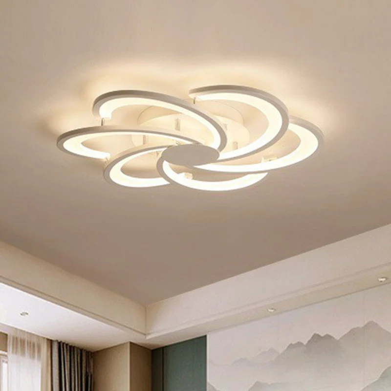 Bloem Woonkamer Verzonken Plafondlamp Acryl Eigentijds LED Semi Inbouw Verlichtingsarmatuur Wit Clearhalo
