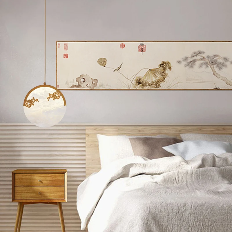 Bloem/blad acryl hangende hanglamp Klassieke 1-lichts woonkamer hanglamp goud Clearhalo
