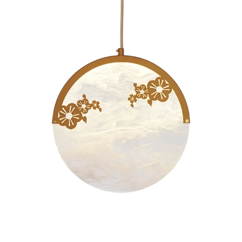 Bloem/blad acryl hangende hanglamp Klassieke 1-lichts woonkamer hanglamp goud Clearhalo